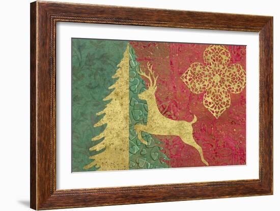 Xmas Tree and Deer-Cora Niele-Framed Giclee Print