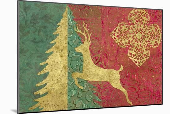 Xmas Tree and Deer-Cora Niele-Mounted Giclee Print