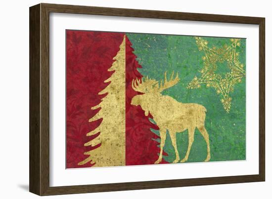 Xmas Tree and Moose-Cora Niele-Framed Giclee Print