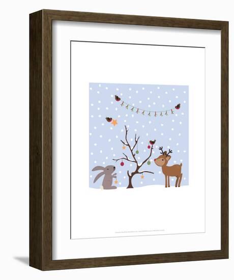 Xmas Tree Friends - Wink Designs Contemporary Print-Michelle Lancaster-Framed Art Print