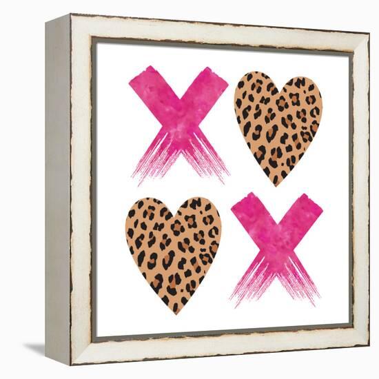 XOXO Leopard.-Jennifer McCully-Framed Stretched Canvas