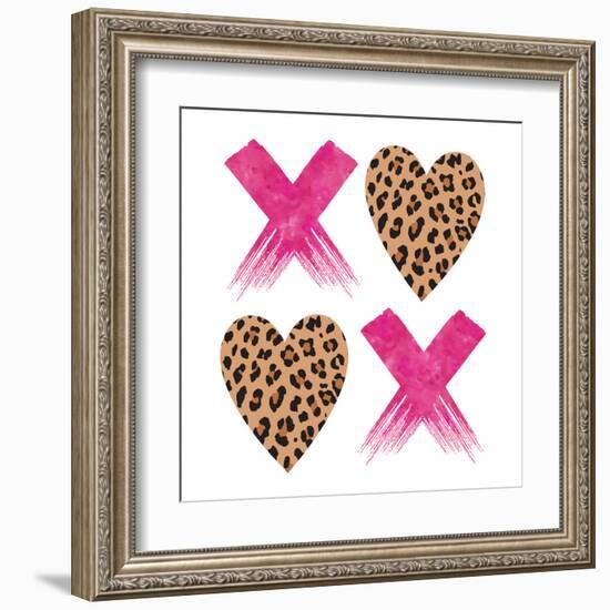 XOXO Leopard.-Jennifer McCully-Framed Art Print