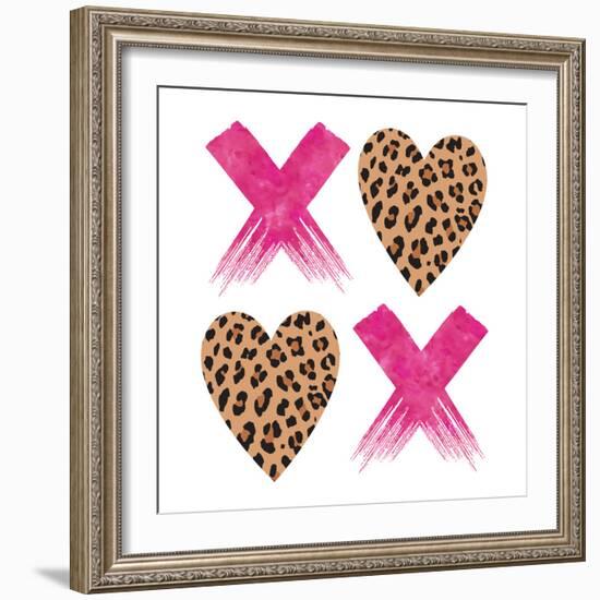 XOXO Leopard.-Jennifer McCully-Framed Art Print