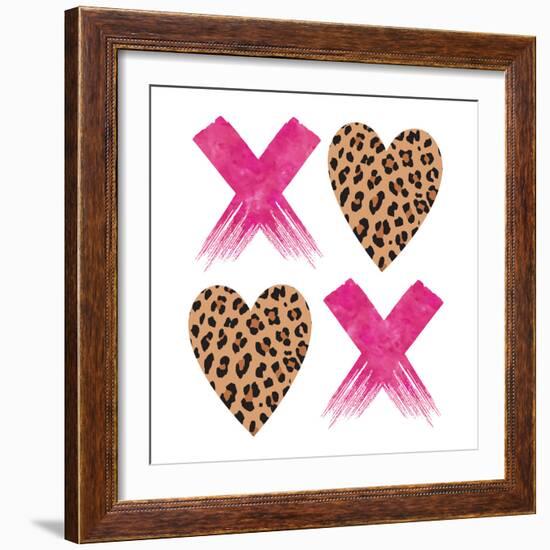 XOXO Leopard.-Jennifer McCully-Framed Art Print