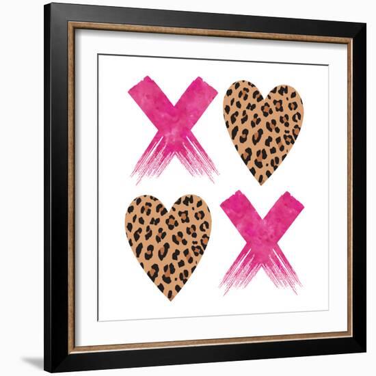 XOXO Leopard.-Jennifer McCully-Framed Art Print