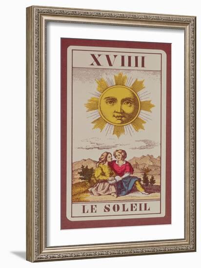 Xviiii Le Soleil, French Tarot Card of the Sun, 19th Century-null-Framed Giclee Print