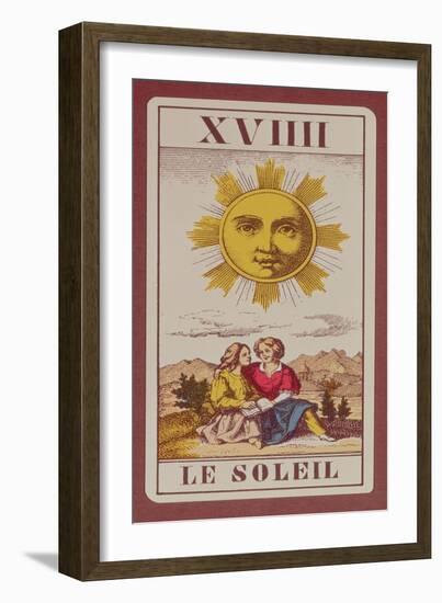 Xviiii Le Soleil, French Tarot Card of the Sun, 19th Century-null-Framed Giclee Print