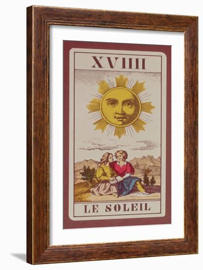 Xviiii Le Soleil, French Tarot Card of the Sun, 19th Century-null-Framed Giclee Print