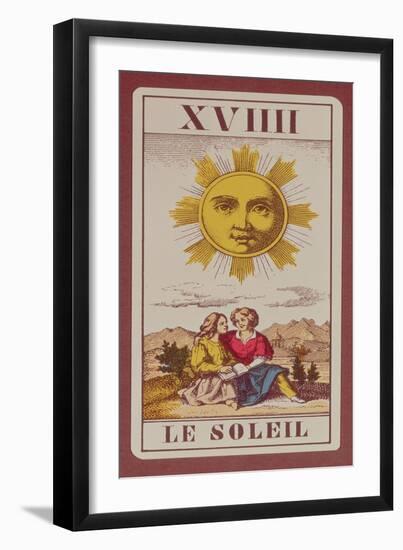 Xviiii Le Soleil, French Tarot Card of the Sun, 19th Century-null-Framed Giclee Print