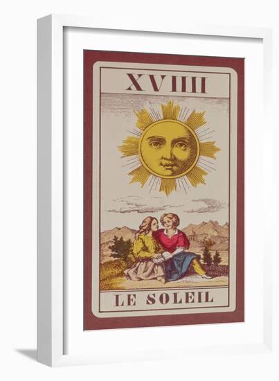 Xviiii Le Soleil, French Tarot Card of the Sun, 19th Century-null-Framed Giclee Print