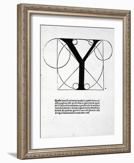 Y, Illustration from 'Divina Proportione' by Luca Pacioli (C.1445-1517), Originally Pub. Venice,…-Leonardo da Vinci-Framed Giclee Print