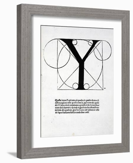 Y, Illustration from 'Divina Proportione' by Luca Pacioli (C.1445-1517), Originally Pub. Venice,…-Leonardo da Vinci-Framed Giclee Print