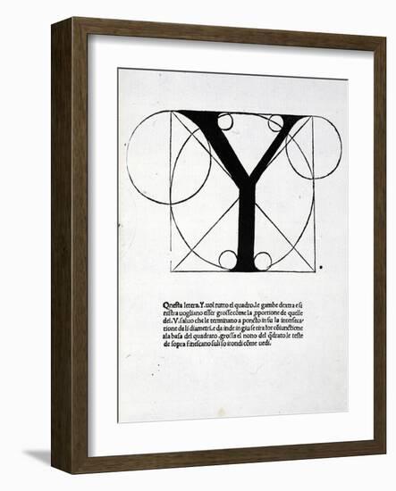 Y, Illustration from 'Divina Proportione' by Luca Pacioli (C.1445-1517), Originally Pub. Venice,…-Leonardo da Vinci-Framed Giclee Print