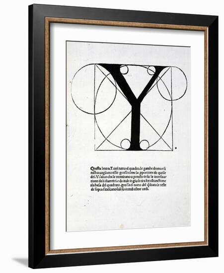 Y, Illustration from 'Divina Proportione' by Luca Pacioli (C.1445-1517), Originally Pub. Venice,…-Leonardo da Vinci-Framed Giclee Print