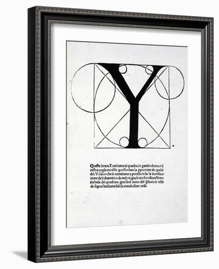 Y, Illustration from 'Divina Proportione' by Luca Pacioli (C.1445-1517), Originally Pub. Venice,…-Leonardo da Vinci-Framed Giclee Print