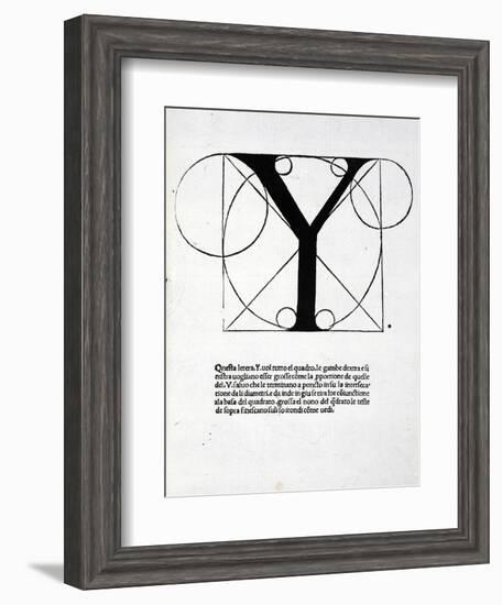 Y, Illustration from 'Divina Proportione' by Luca Pacioli (C.1445-1517), Originally Pub. Venice,…-Leonardo da Vinci-Framed Giclee Print