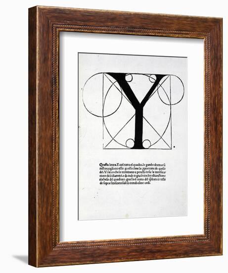 Y, Illustration from 'Divina Proportione' by Luca Pacioli (C.1445-1517), Originally Pub. Venice,…-Leonardo da Vinci-Framed Giclee Print