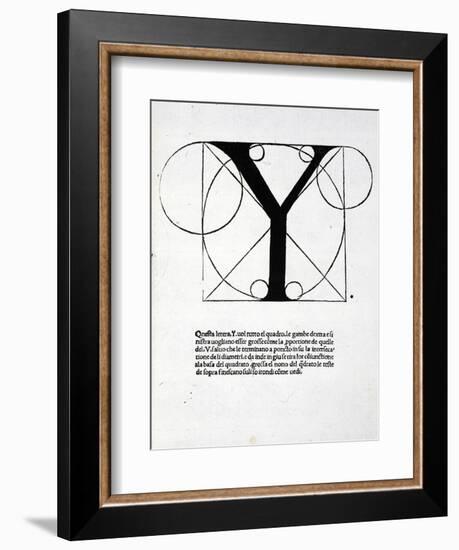 Y, Illustration from 'Divina Proportione' by Luca Pacioli (C.1445-1517), Originally Pub. Venice,…-Leonardo da Vinci-Framed Giclee Print