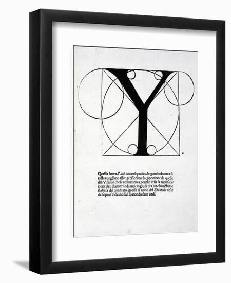 Y, Illustration from 'Divina Proportione' by Luca Pacioli (C.1445-1517), Originally Pub. Venice,…-Leonardo da Vinci-Framed Giclee Print