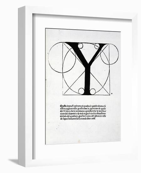 Y, Illustration from 'Divina Proportione' by Luca Pacioli (C.1445-1517), Originally Pub. Venice,…-Leonardo da Vinci-Framed Giclee Print