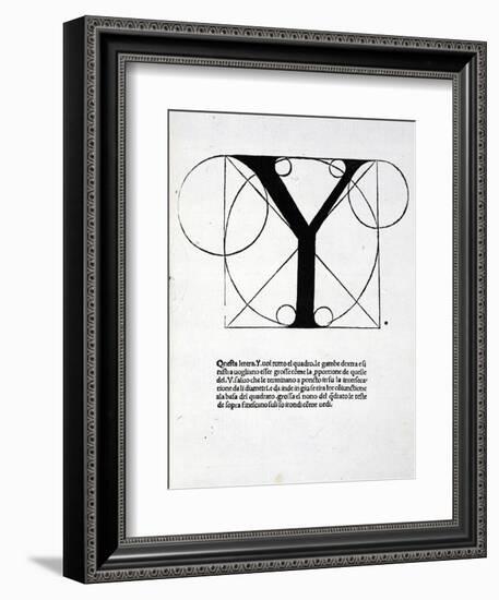 Y, Illustration from 'Divina Proportione' by Luca Pacioli (C.1445-1517), Originally Pub. Venice,…-Leonardo da Vinci-Framed Giclee Print