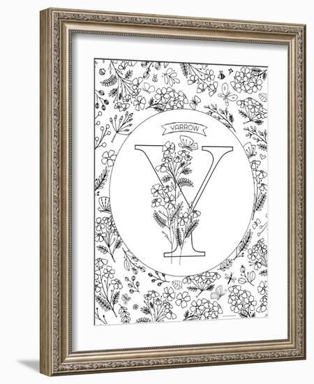 Y is for Yarrow-Heather Rosas-Framed Art Print