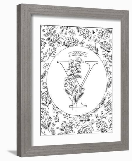 Y is for Yarrow-Heather Rosas-Framed Art Print