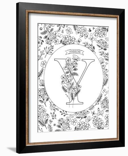 Y is for Yarrow-Heather Rosas-Framed Art Print