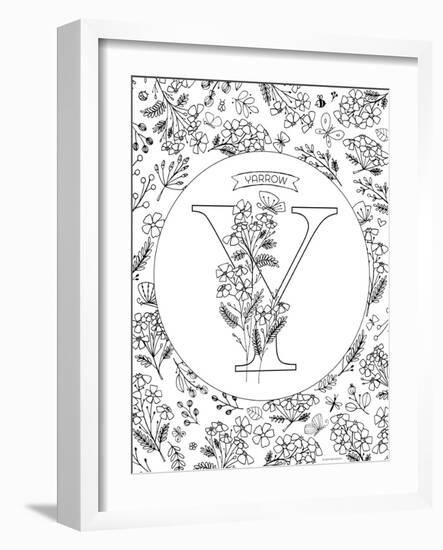 Y is for Yarrow-Heather Rosas-Framed Art Print