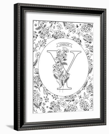 Y is for Yarrow-Heather Rosas-Framed Art Print