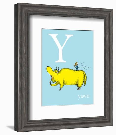 Y is for Yawn (blue)-Theodor (Dr. Seuss) Geisel-Framed Art Print