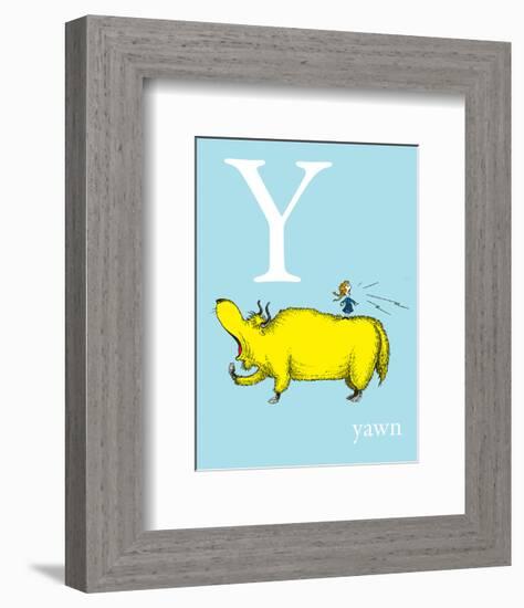 Y is for Yawn (blue)-Theodor (Dr. Seuss) Geisel-Framed Art Print