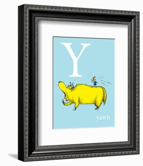 Y is for Yawn (blue)-Theodor (Dr. Seuss) Geisel-Framed Art Print