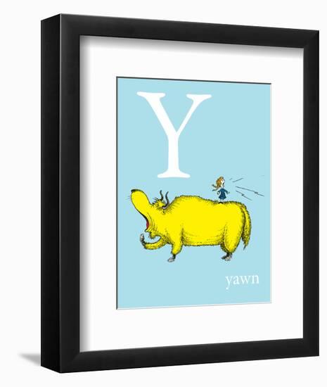 Y is for Yawn (blue)-Theodor (Dr. Seuss) Geisel-Framed Art Print