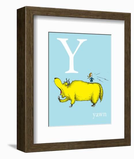 Y is for Yawn (blue)-Theodor (Dr. Seuss) Geisel-Framed Art Print