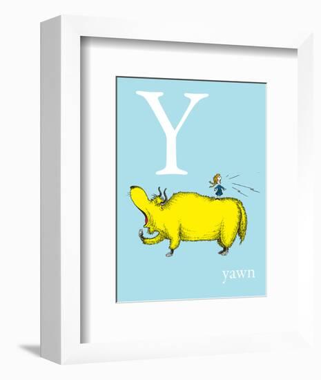 Y is for Yawn (blue)-Theodor (Dr. Seuss) Geisel-Framed Art Print