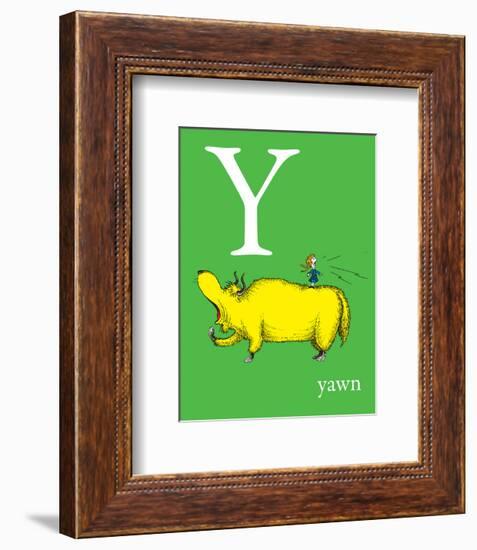 Y is for Yawn (green)-Theodor (Dr. Seuss) Geisel-Framed Art Print