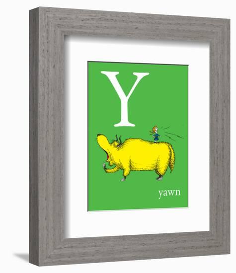 Y is for Yawn (green)-Theodor (Dr. Seuss) Geisel-Framed Art Print