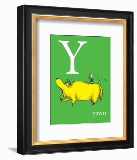 Y is for Yawn (green)-Theodor (Dr. Seuss) Geisel-Framed Art Print