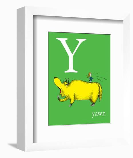 Y is for Yawn (green)-Theodor (Dr. Seuss) Geisel-Framed Art Print