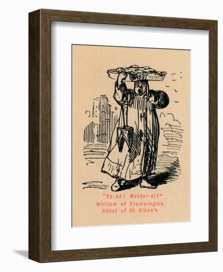 'Ya-ah! Macker-el! William of Trumpington, Abbot of St. Alban's',-John Leech-Framed Giclee Print