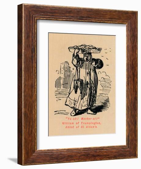 'Ya-ah! Macker-el! William of Trumpington, Abbot of St. Alban's',-John Leech-Framed Giclee Print