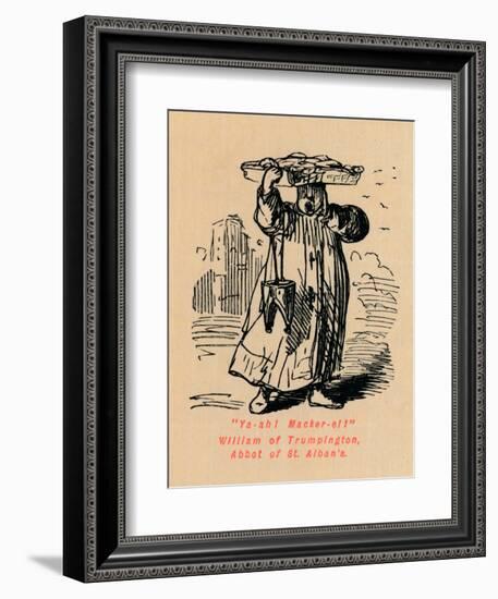 'Ya-ah! Macker-el! William of Trumpington, Abbot of St. Alban's',-John Leech-Framed Giclee Print