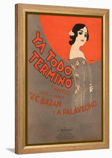 Ya Todo Termino Tango Music Sheet Cover-Leopoldo Metlicovitz-Framed Premier Image Canvas