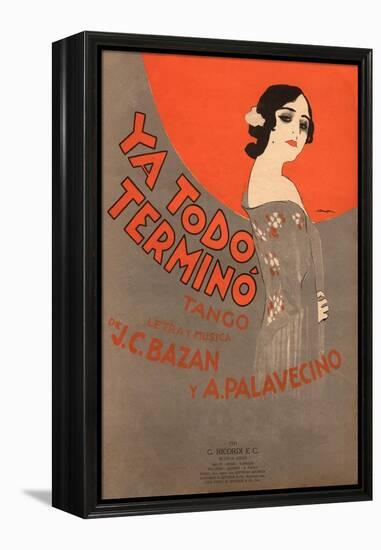 Ya Todo Termino Tango Music Sheet Cover-Leopoldo Metlicovitz-Framed Premier Image Canvas