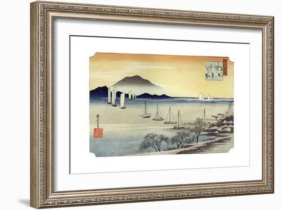 Yabase No Kihan. Fishing Boats Returning to Yabase, C1834-Ando Hiroshige-Framed Giclee Print