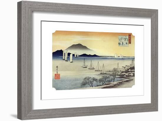 Yabase No Kihan. Fishing Boats Returning to Yabase, C1834-Ando Hiroshige-Framed Giclee Print
