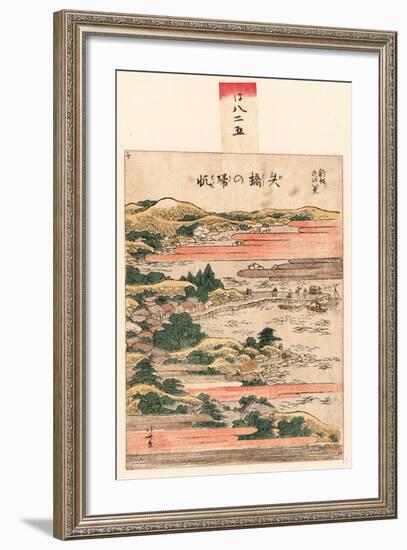 Yabase No Kihan Returning Sails at Yabase. Katsushika-Katsushika Hokusai-Framed Giclee Print