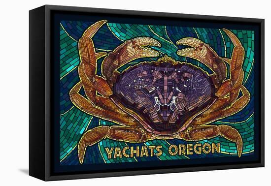 Yachats, Oregon - Dungeness Crab Mosaic-Lantern Press-Framed Stretched Canvas