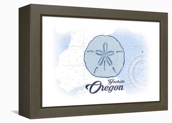 Yachats, Oregon - Sand Dollar - Blue - Coastal Icon-Lantern Press-Framed Stretched Canvas